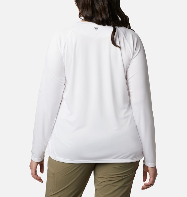 Women's Columbia PFG Tidal Tee II Long Sleeve Sweatshirts White | Plus Size CA-LC516